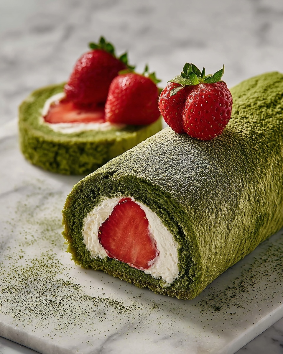 Matcha & Strawberry Roulade Recipe - Recipe Image
