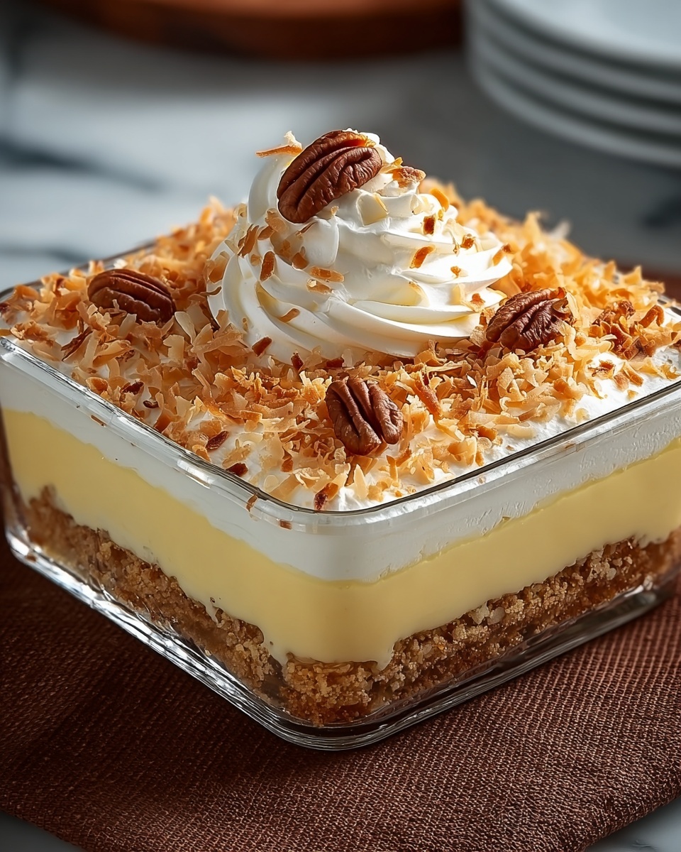 Coconut Cream Layered Dessert Recipe - Recipe Image