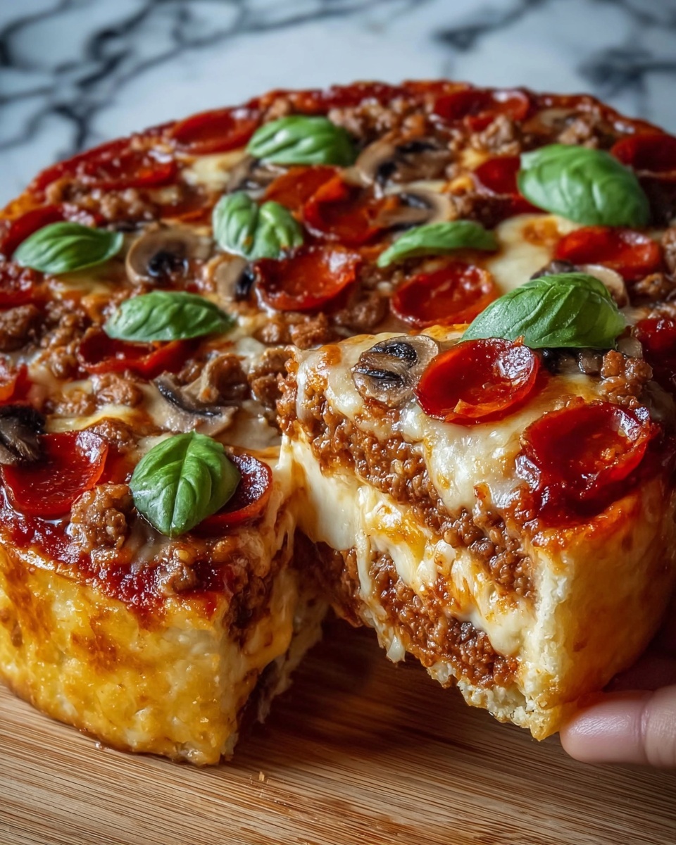 Stuffed Deep Dish Pizza Pie Recipe - Recipe Image