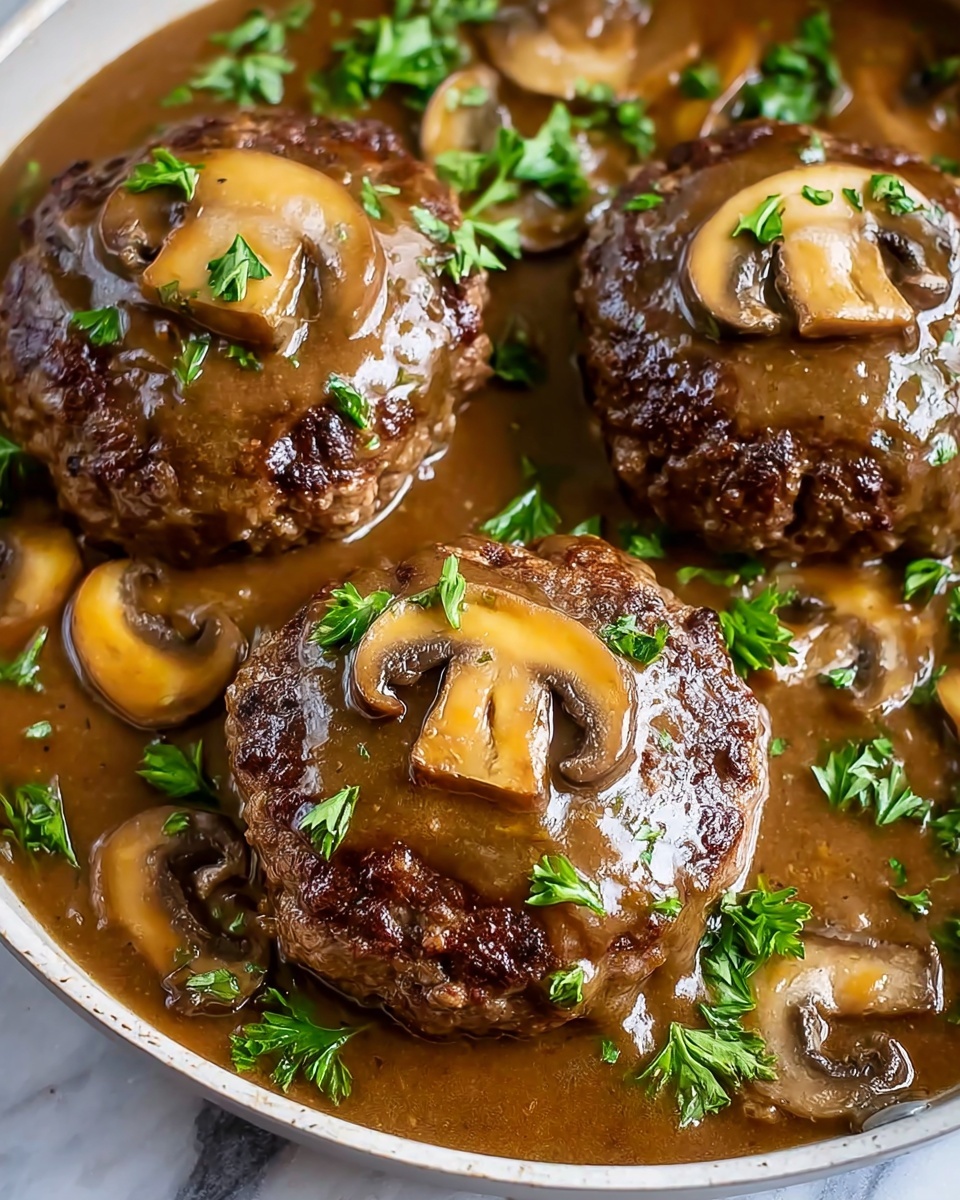 Easy Homemade Salisbury Steak with Mushroom Gravy Recipe - Recipe Image