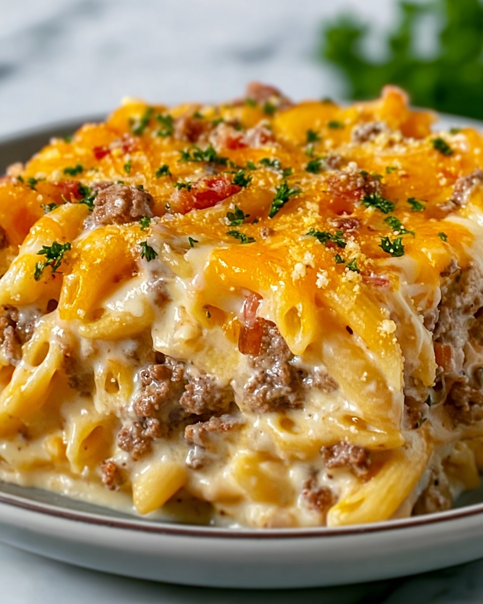 Loaded Cheeseburger Alfredo Pasta: Ultimate Creamy Dinner Recipe - Recipe Image
