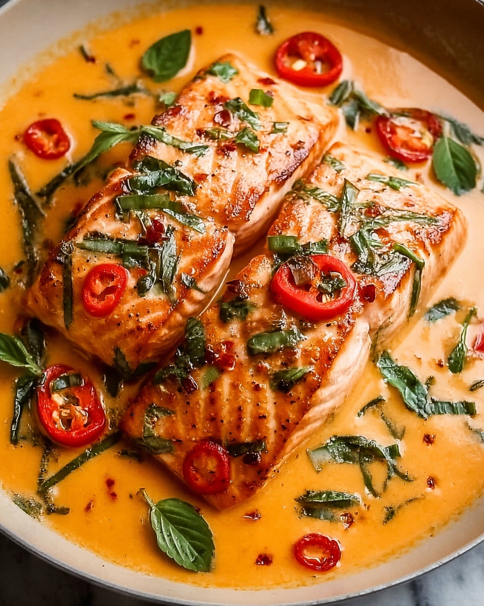 Creamy Roasted Red Pepper Salmon Recipe - Recipe Image
