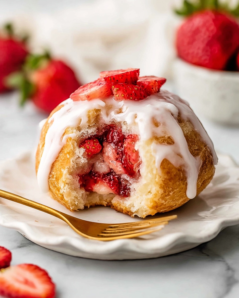 Strawberry Rolls with Cream Cheese Icing Recipe - Recipe Image