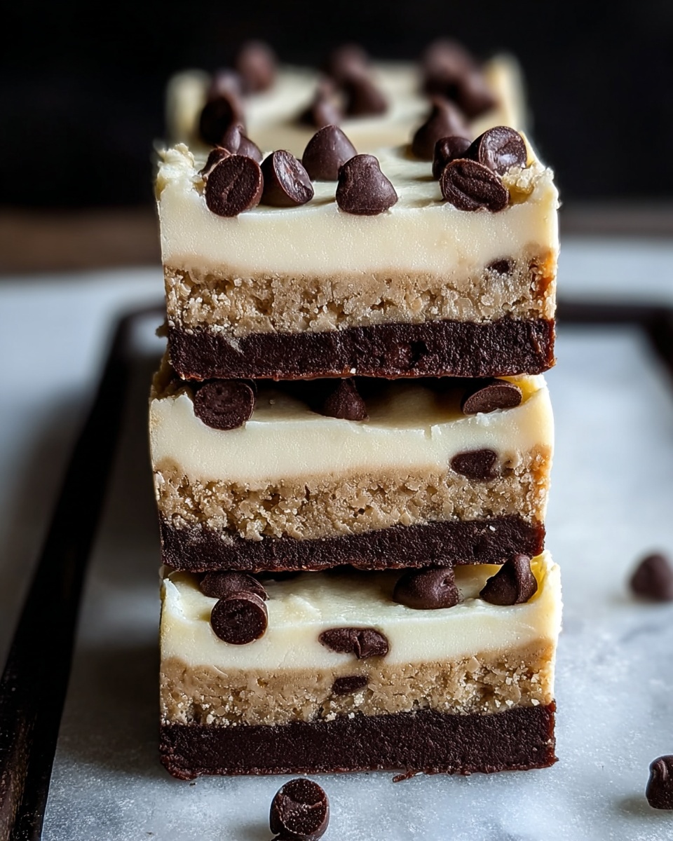 Brown Butter Chocolate Chip Cookie Cheesecake Bars Recipe - Recipe Image