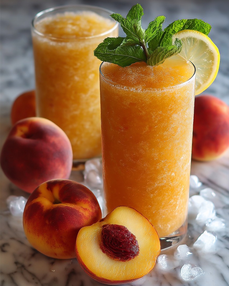 Frozen Peach Lemonade Slushie: The Ultimate Summer Cooler Recipe - Recipe Image
