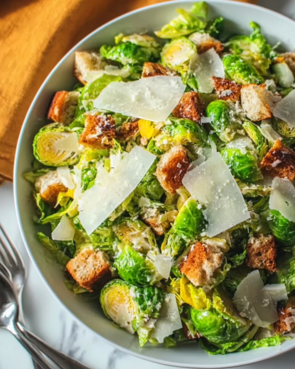 Warm Brussels Sprout Caesar Salad Recipe - Recipe Image