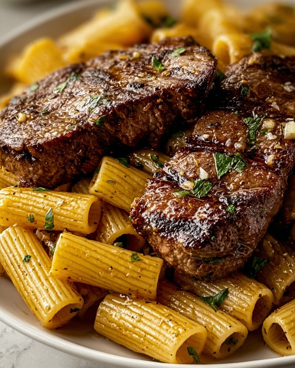 Garlic Butter Steak with Rigatoni Recipe - Recipe Image
