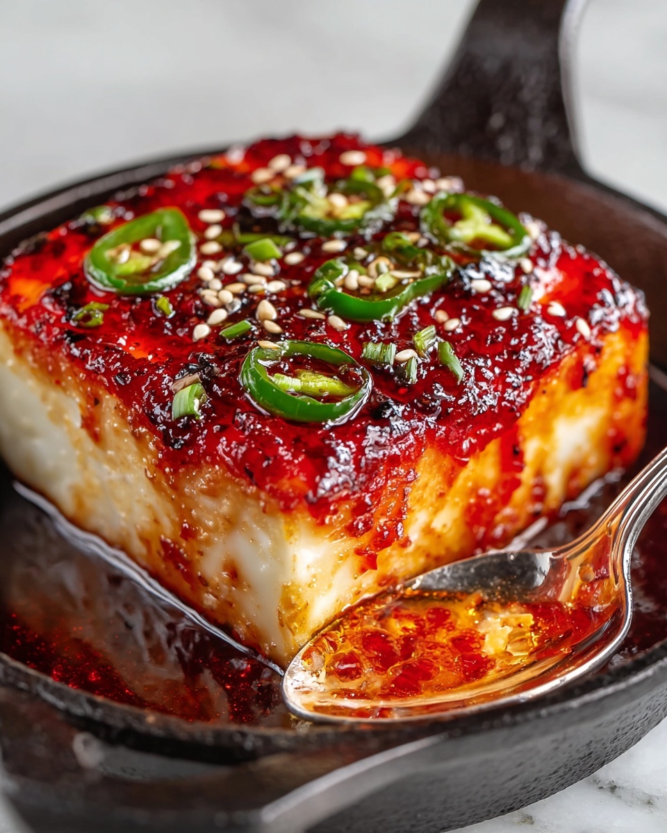 Swicy Baked Feta with Gochujang Honey Glaze Recipe - Recipe Image