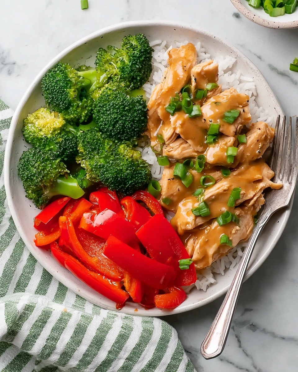 Slow Cooker Pulled Chicken with 5-Ingredient Peanut Sauce Recipe - Recipe Image