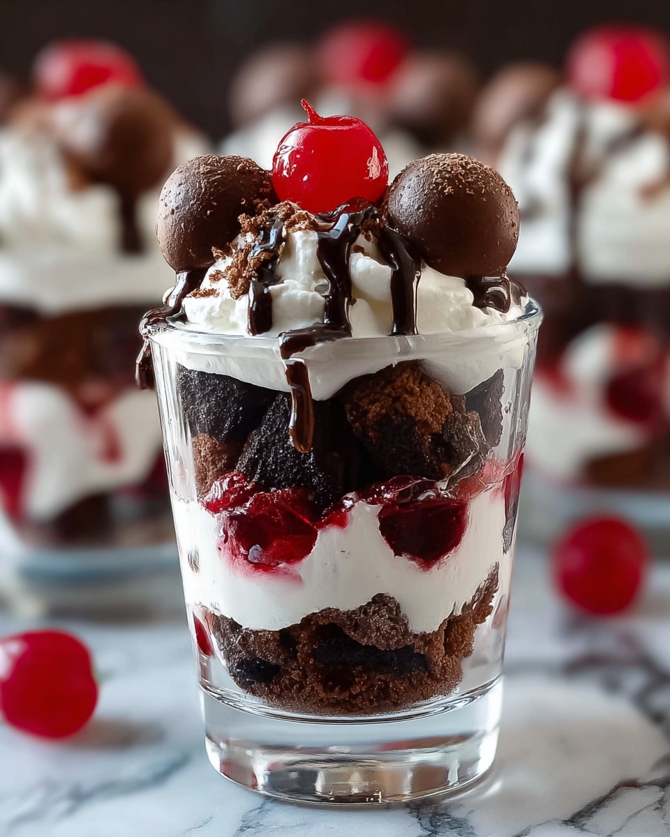 Chocolate Cherry Brownie Parfait Recipe - Recipe Image