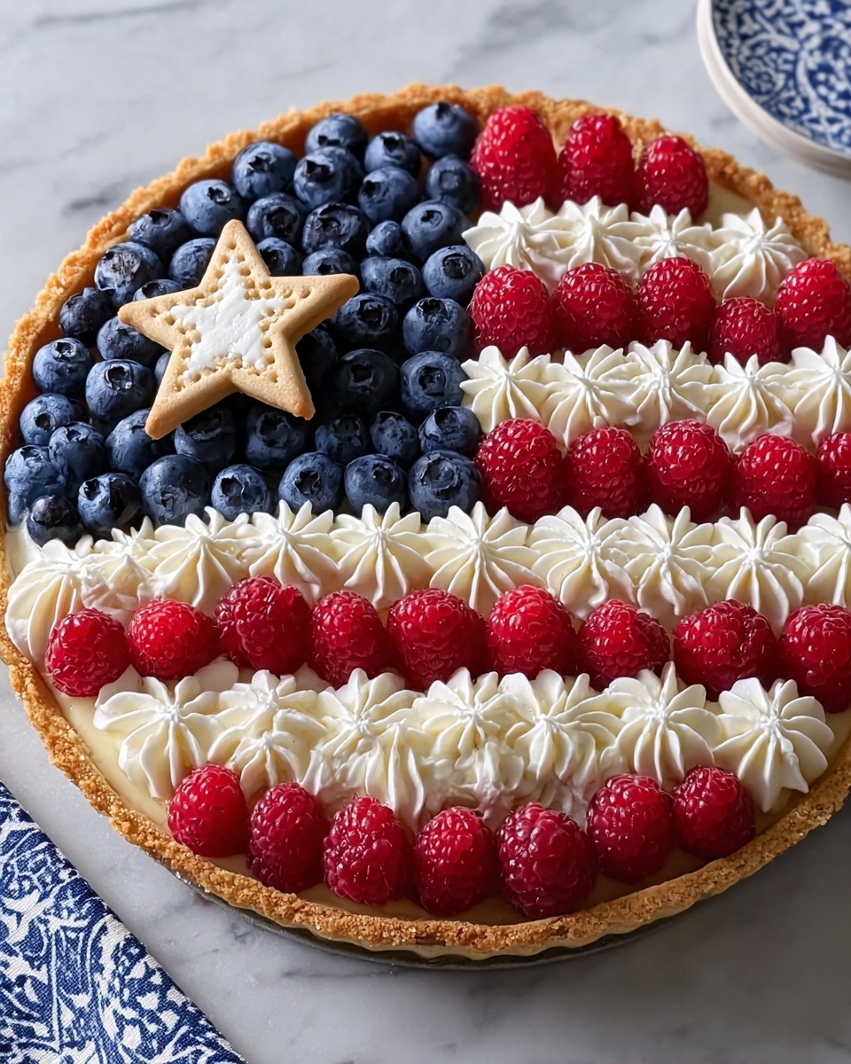 Red, White, and Blueberry Flag Pizza Recipe - Recipe Image