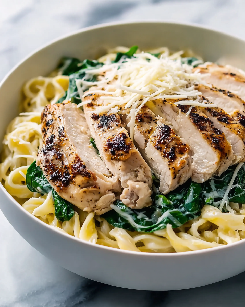 Creamy Chicken Florentine Pasta Recipe - Recipe Image