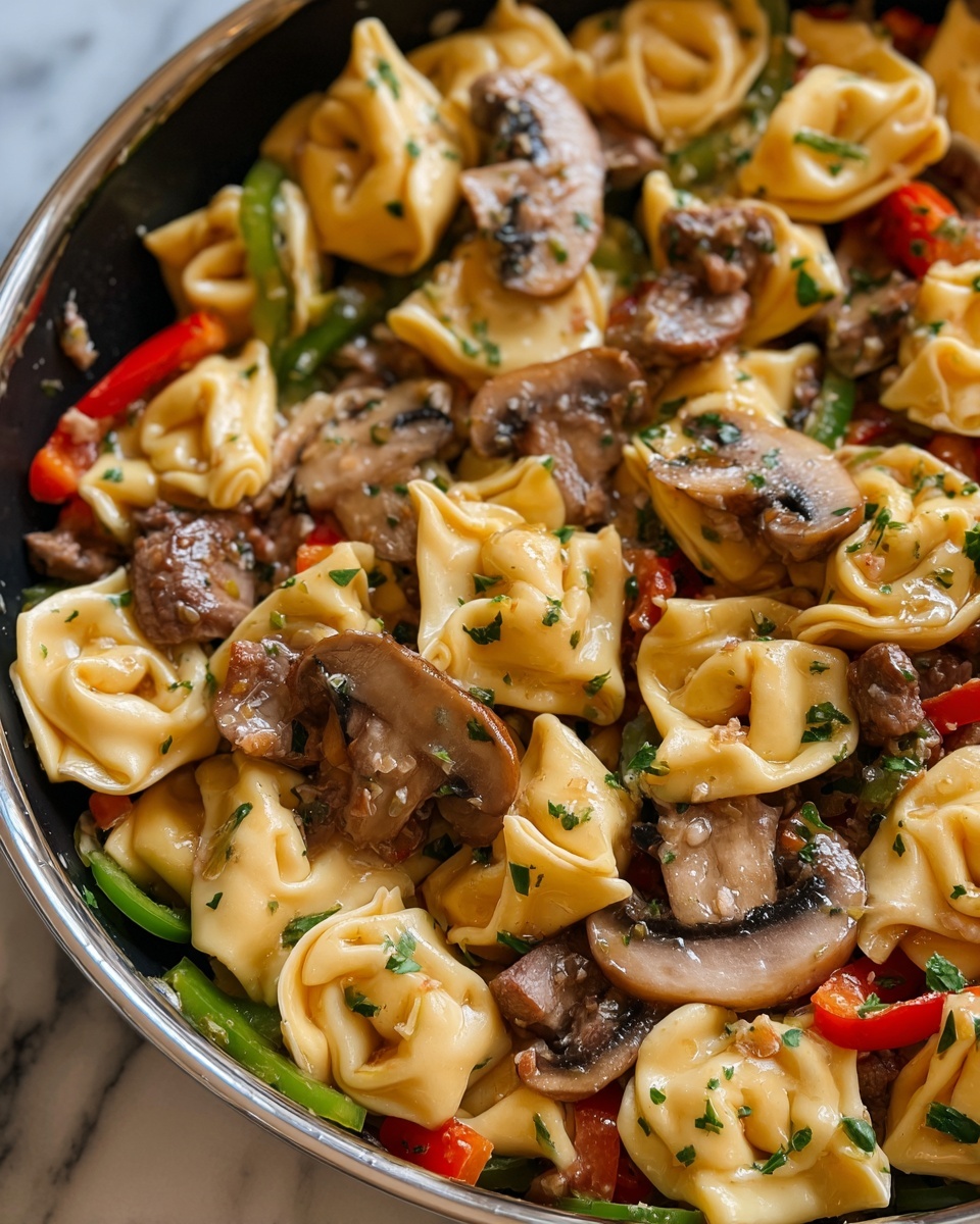 Philly Cheesesteak Tortellini Recipe - Recipe Image