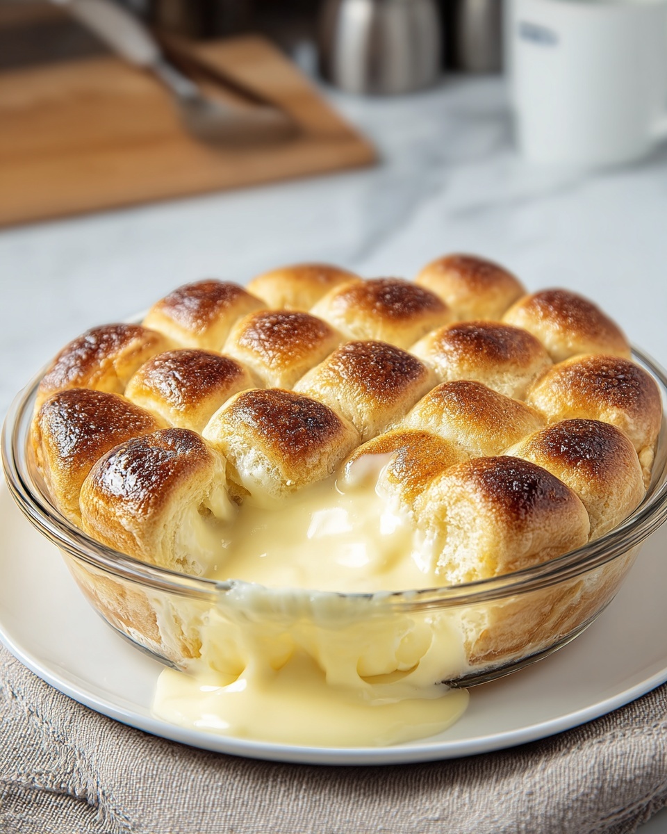 Custard Bread Pudding with Vanilla Sauce Recipe - Recipe Image