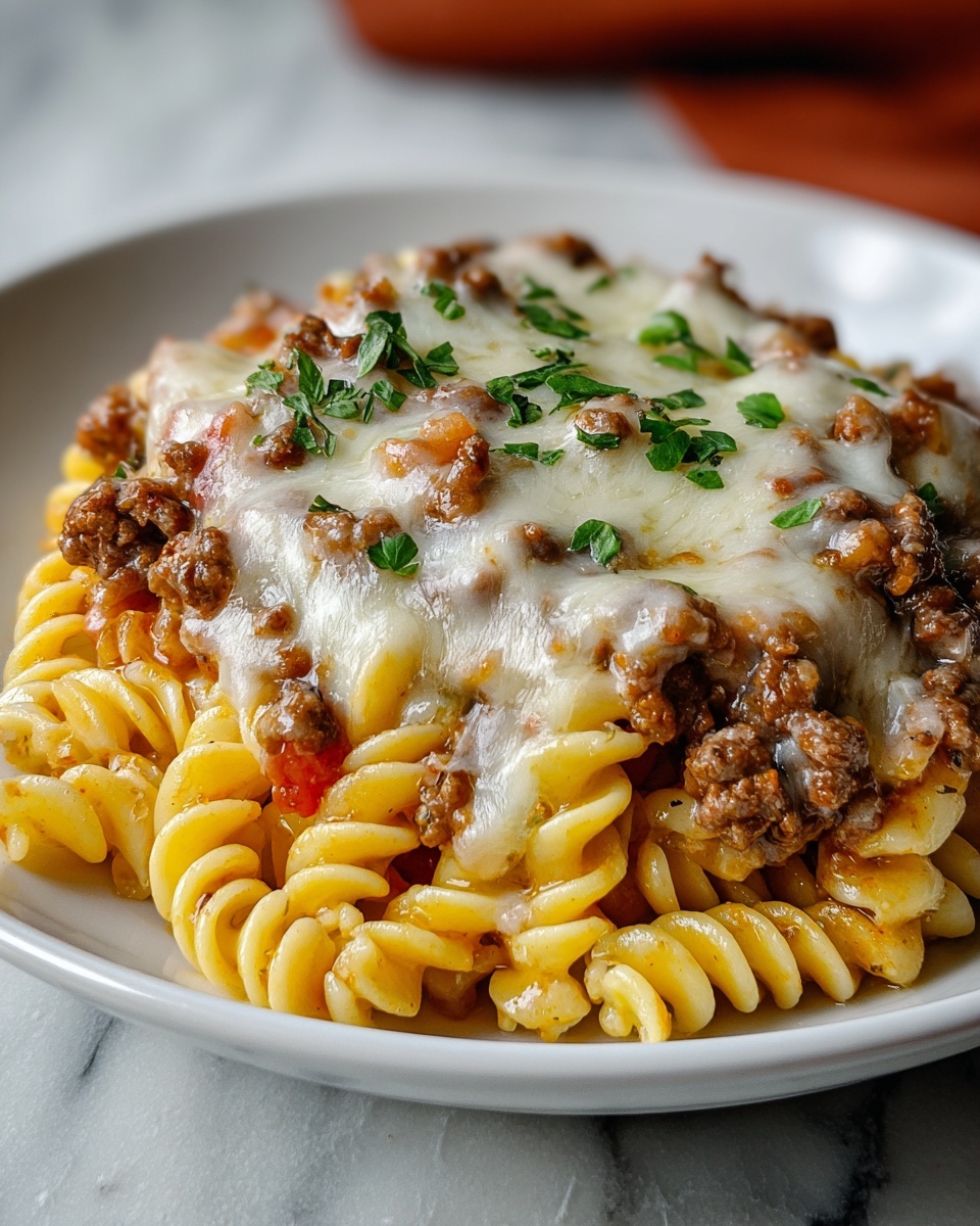 Loaded Cheeseburger Alfredo Pasta Recipe - Recipe Image