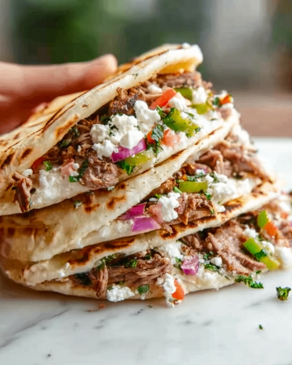 Lamb Gyros with Warm Pita and Fresh Toppings Recipe - Recipe Image