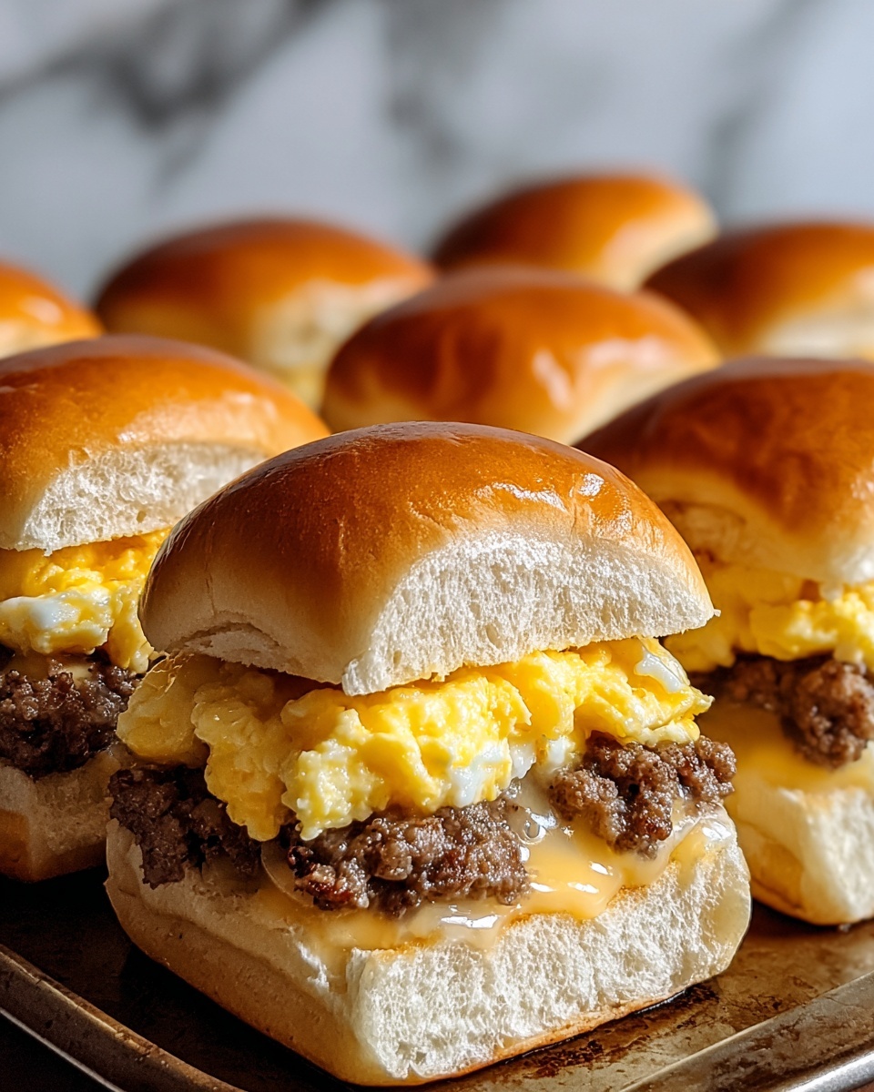 Hawaiian Roll Breakfast Sliders with Sausage, Egg & Cheese Recipe - Recipe Image