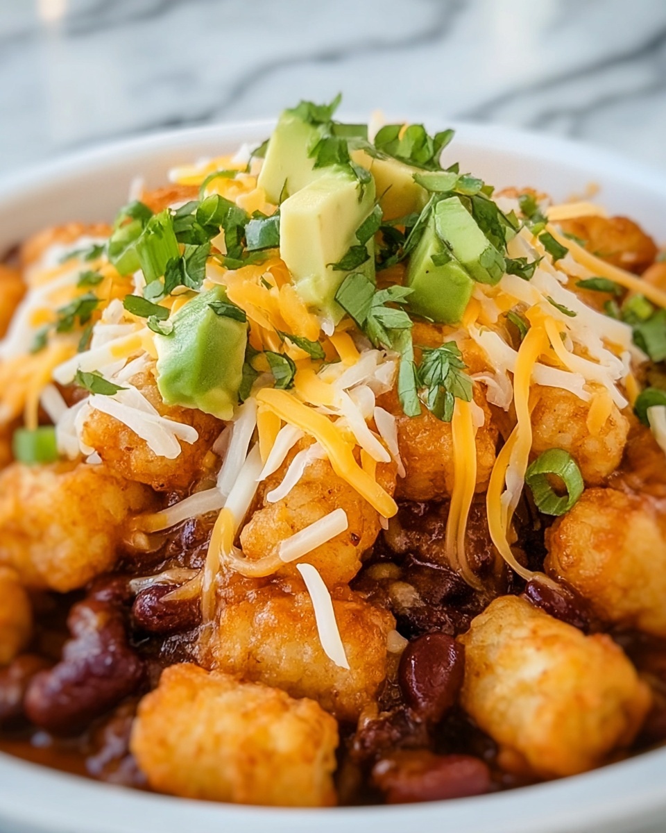 Easy Weeknight Chili Tater Tot Casserole Recipe - Recipe Image