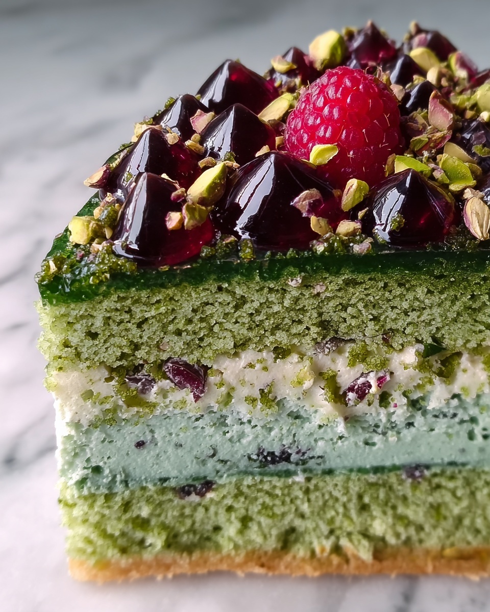 Raspberry Delight Pistachio Cake Recipe - Recipe Image