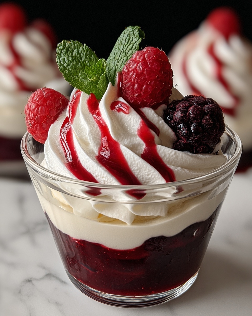 White Chocolate Cheesecake Mousse with Raspberry Compote Recipe - Recipe Image