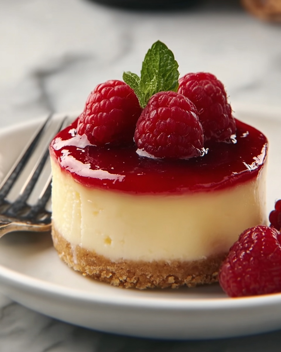Mini Lemon Cheesecakes with Raspberry Sauce Recipe - Recipe Image