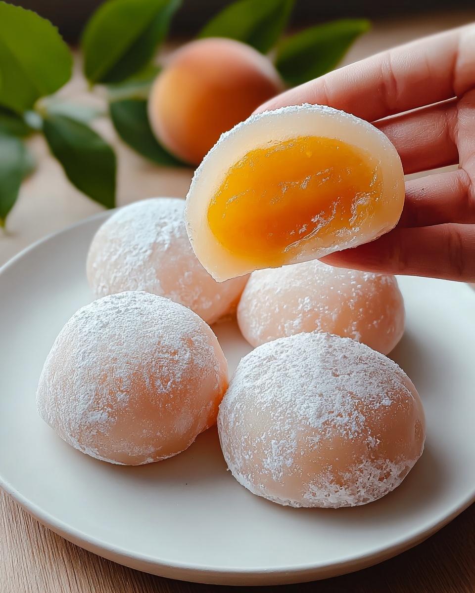 Whole Peach Mochi Recipe (Soft & Chewy) Recipe - Recipe Image