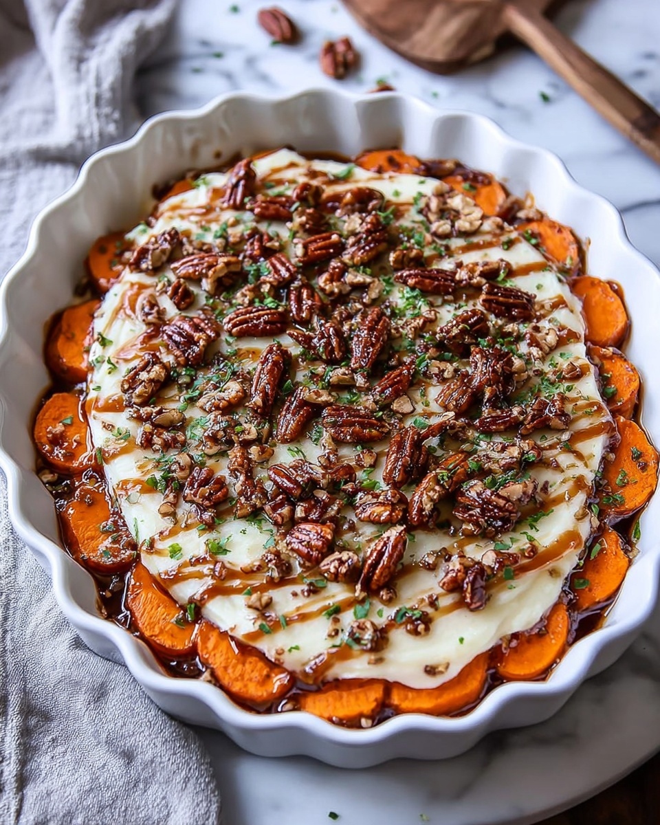 Scalloped Sweet Potatoes with Cheddar, Parmesan, and Thyme Recipe - Recipe Image