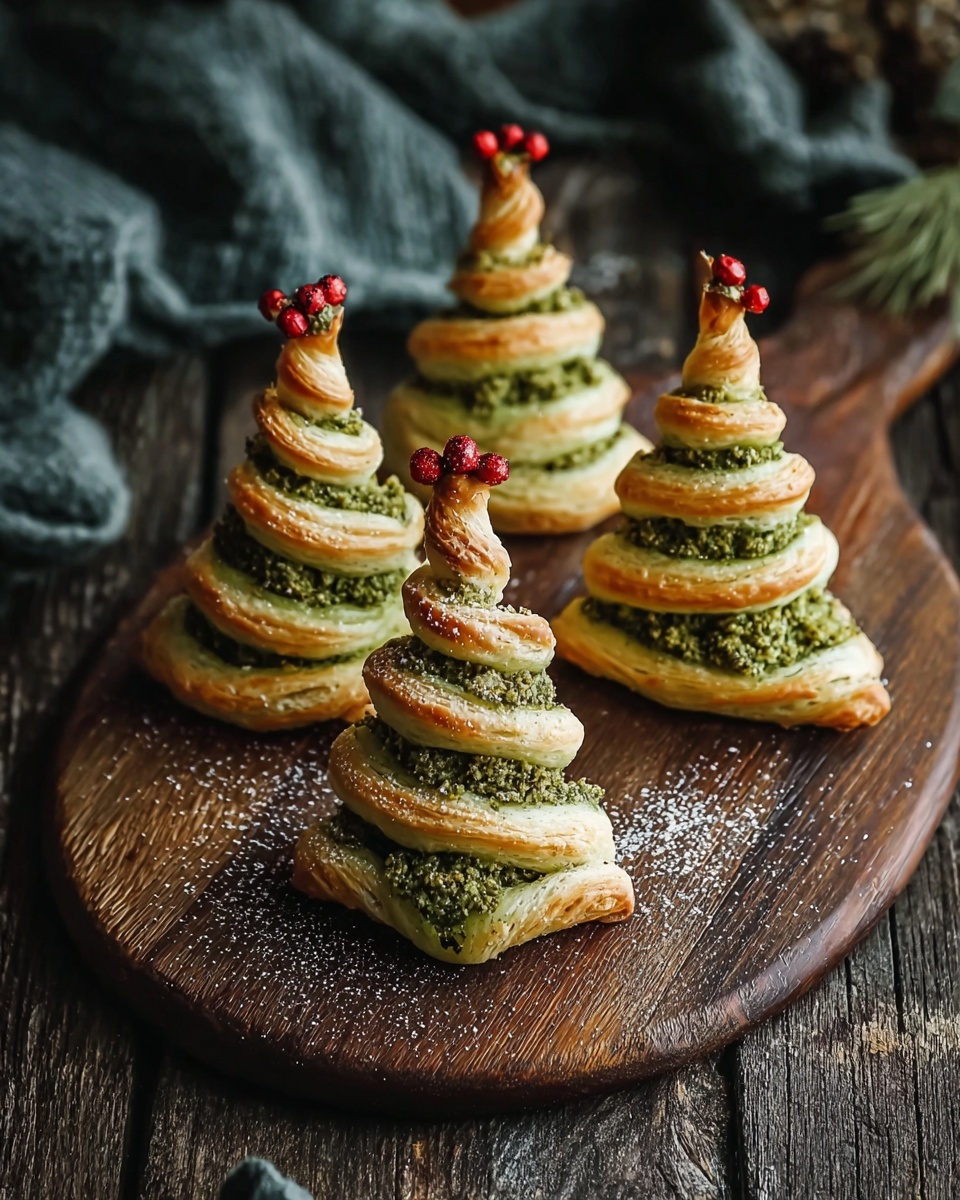Puff Pastry Pesto Christmas Trees Recipe - Recipe Image