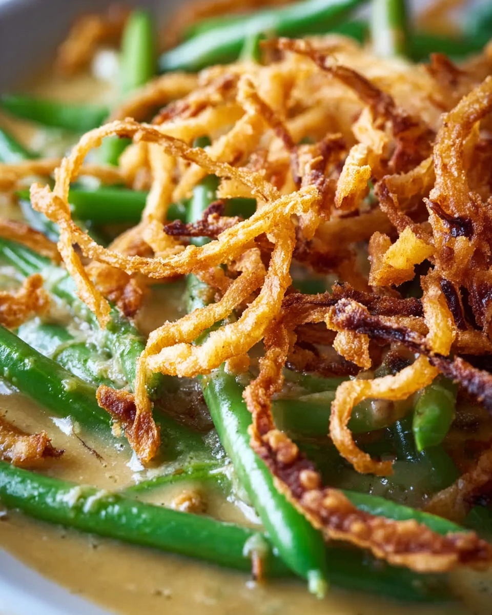 Creamy Green Bean Casserole with Crispy French-Fried Onions Recipe - Recipe Image