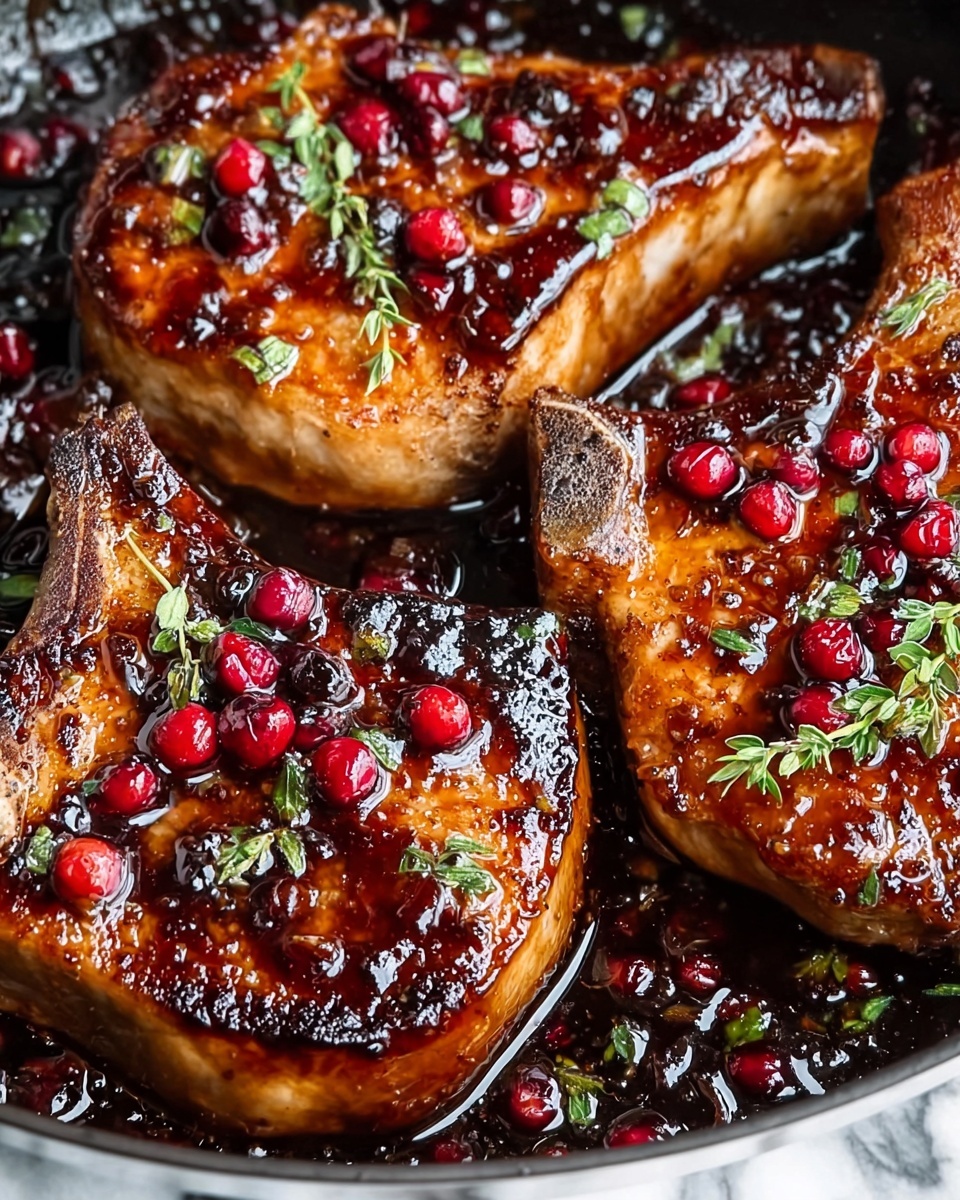 Raspberry Balsamic Glazed Pork Chops Recipe - Recipe Image