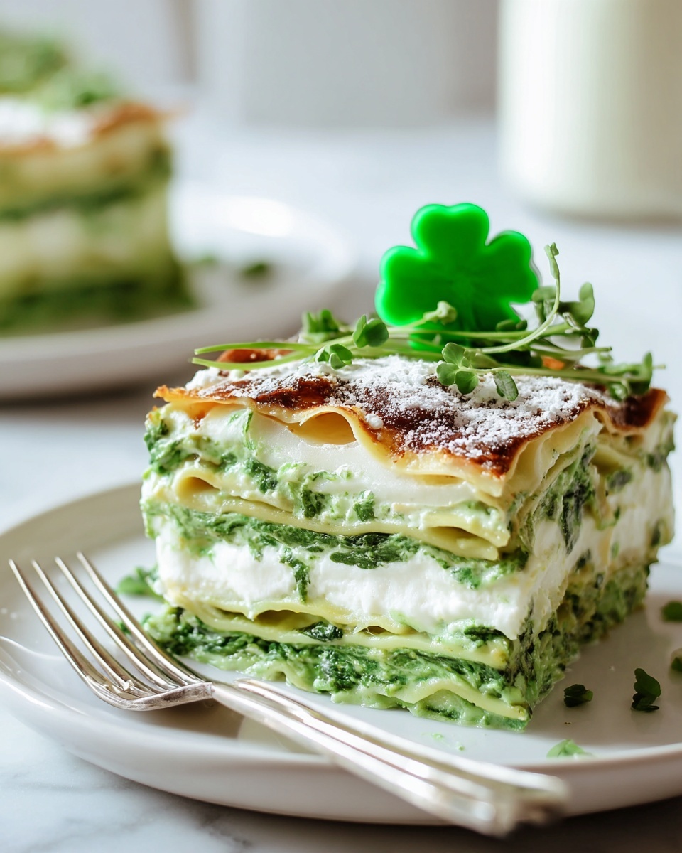 St. Patrick's Day Shamrock Lasagna Dessert Recipe - Recipe Image