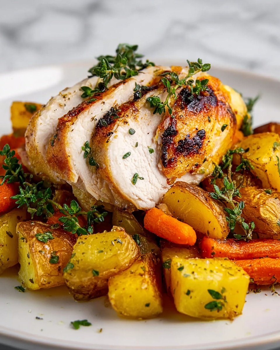 One Pan Herb Roasted Vegetables & Chicken Recipe - Recipe Image