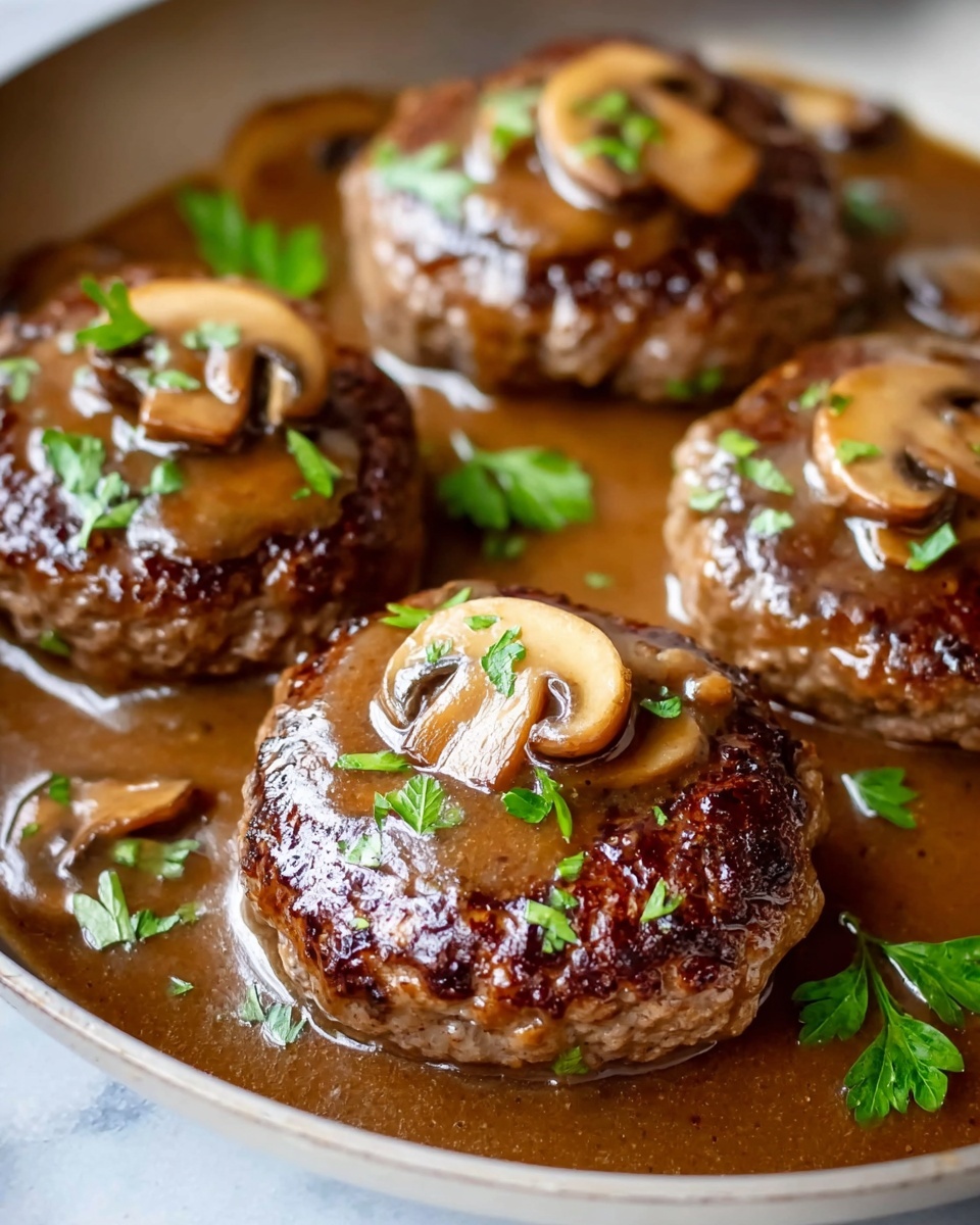 Easy Homemade Salisbury Steak with Mushroom Gravy Recipe - Recipe Image