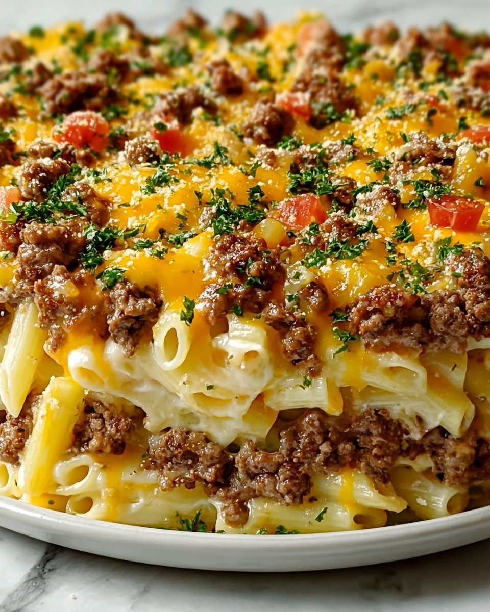 Loaded Cheeseburger Alfredo Pasta: Ultimate Creamy Dinner Recipe - Recipe Image