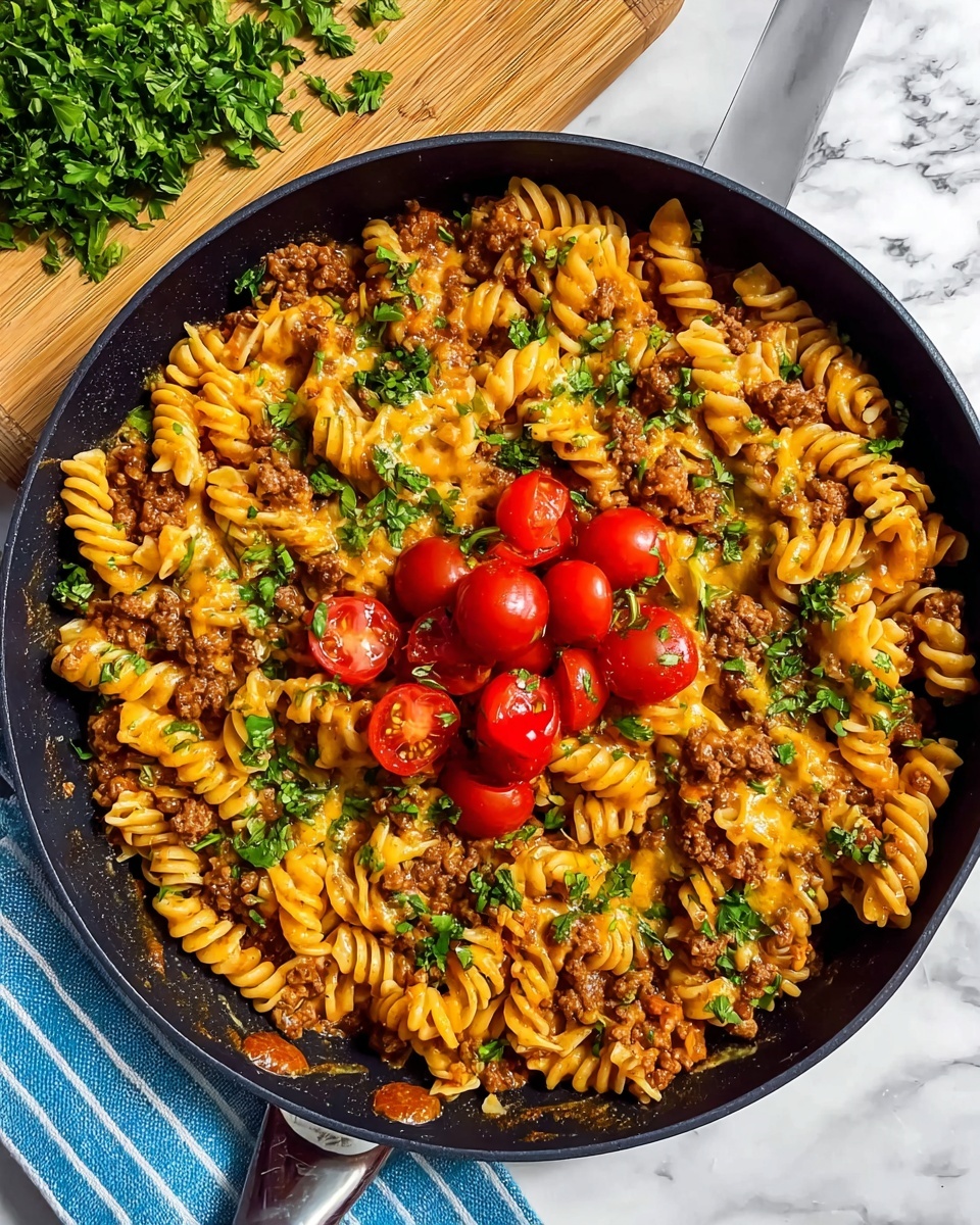 One Pot Beef Enchilada Pasta Recipe - Recipe Image