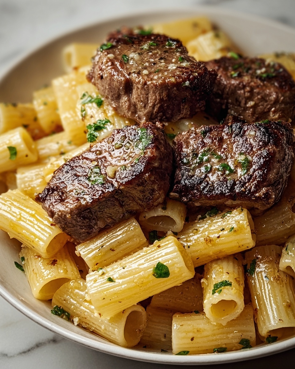 Garlic Butter Steak with Rigatoni Recipe - Recipe Image