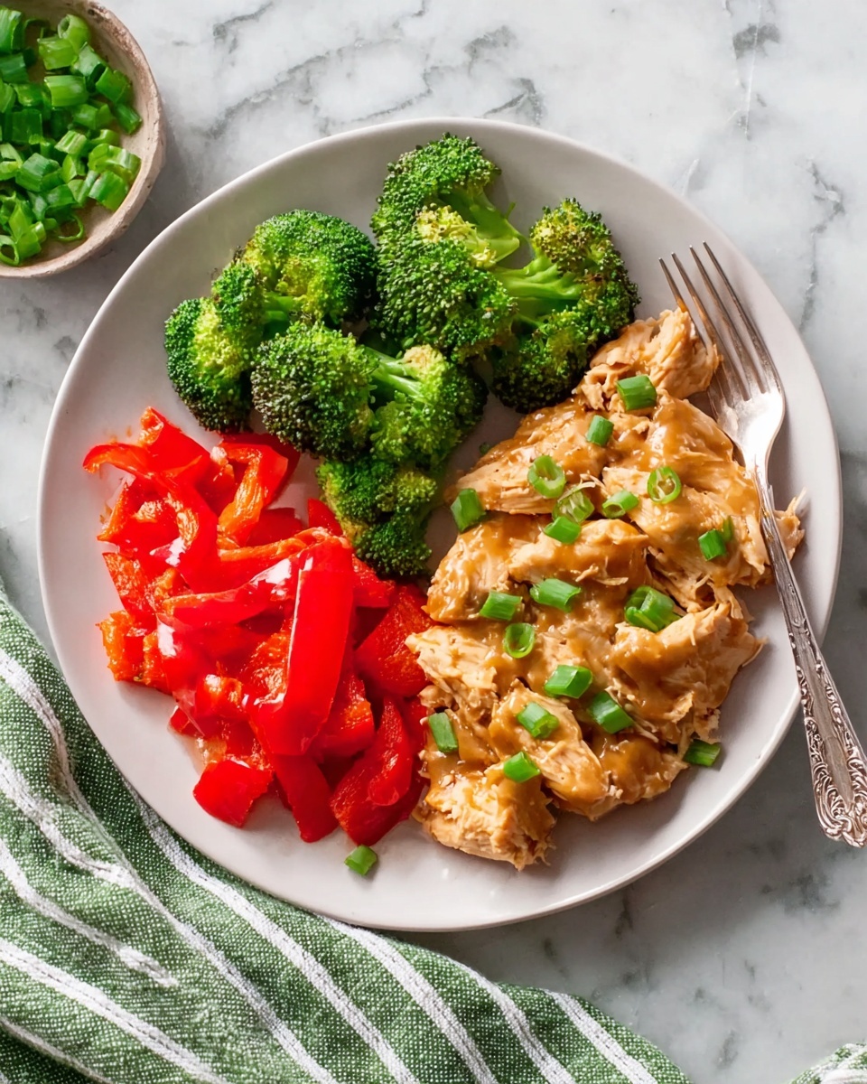 Slow Cooker Pulled Chicken with 5-Ingredient Peanut Sauce Recipe - Recipe Image
