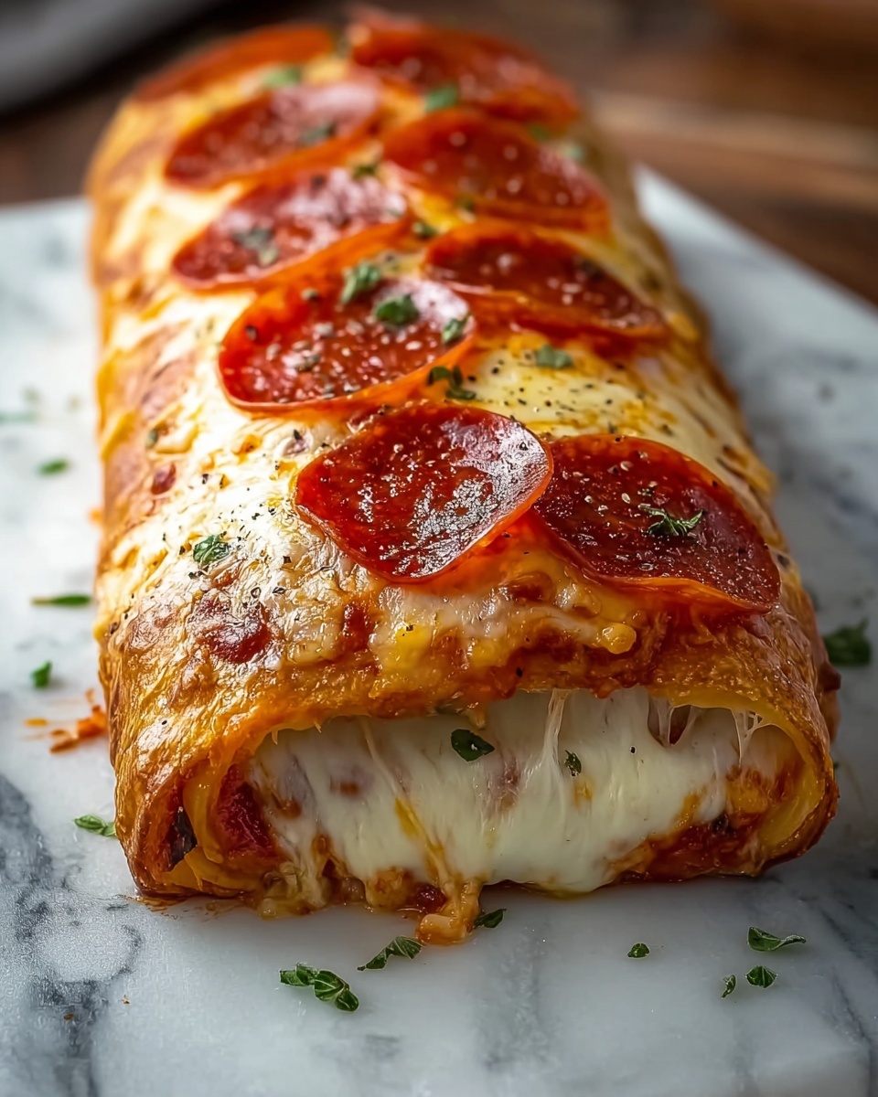 Tremendous Cheesy Pepperoni Stromboli Recipe - Recipe Image