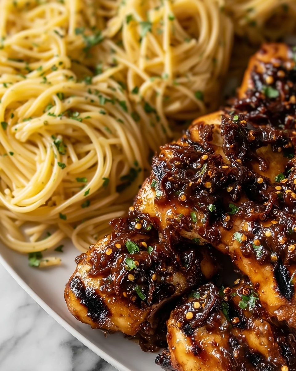 Honey Pepper Chicken with Creamy Garlic Butter Pasta Recipe - Recipe Image