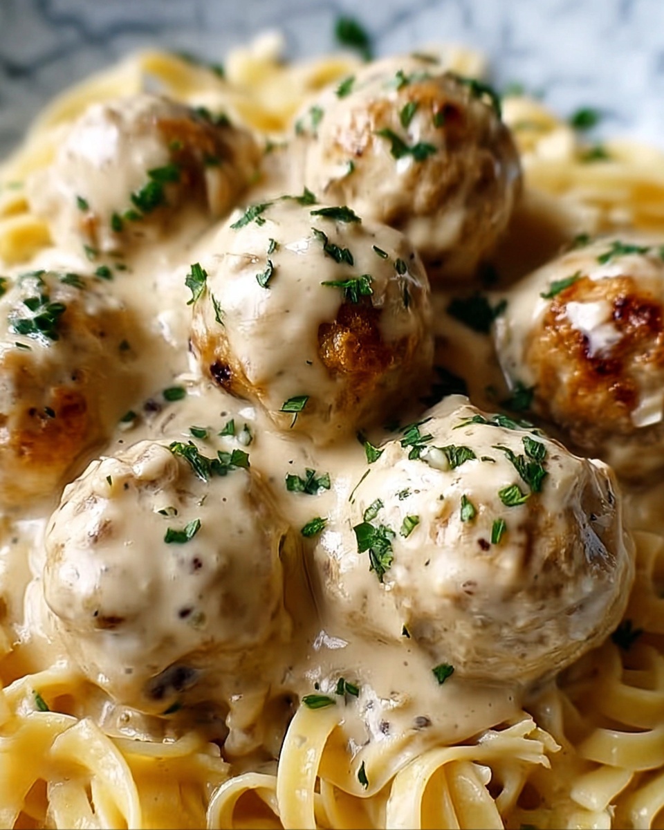 Garlic Butter Chicken Balls with Creamy Parmesan Pasta Recipe - Recipe Image