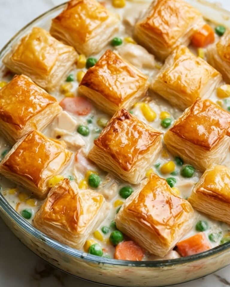 Creamy Chicken Pot Pie Bake with Puff Pastry Recipe