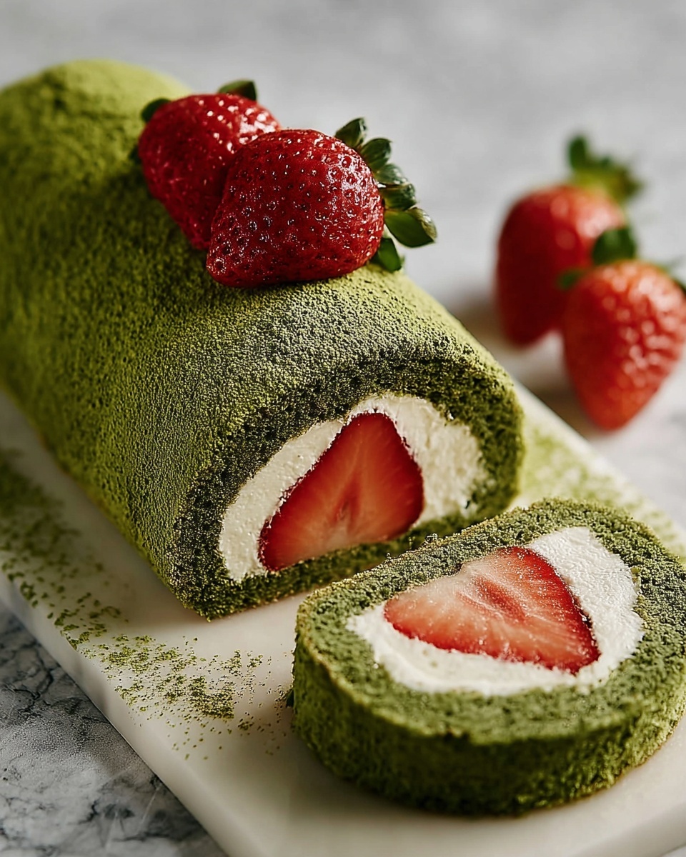 Matcha & Strawberry Roulade Recipe - Recipe Image