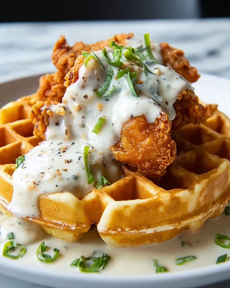 Oven-Fried Chicken with Waffles and White Gravy Delight Recipe