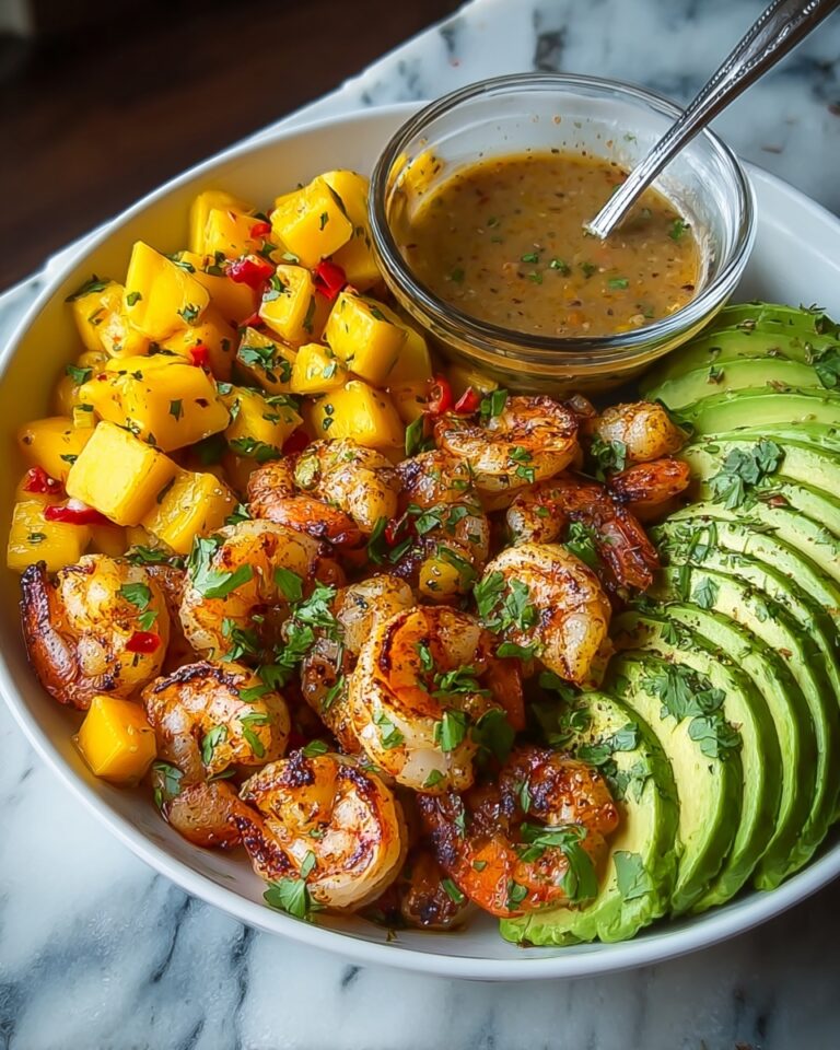 Shrimp and Avocado Bowls with Mango Salsa and Lime-Chili Sauce Recipe