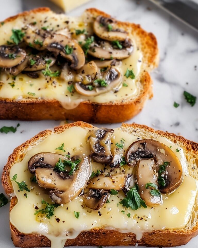 Gourmet Cheesy Mushroom and Garlic Toasts Recipe