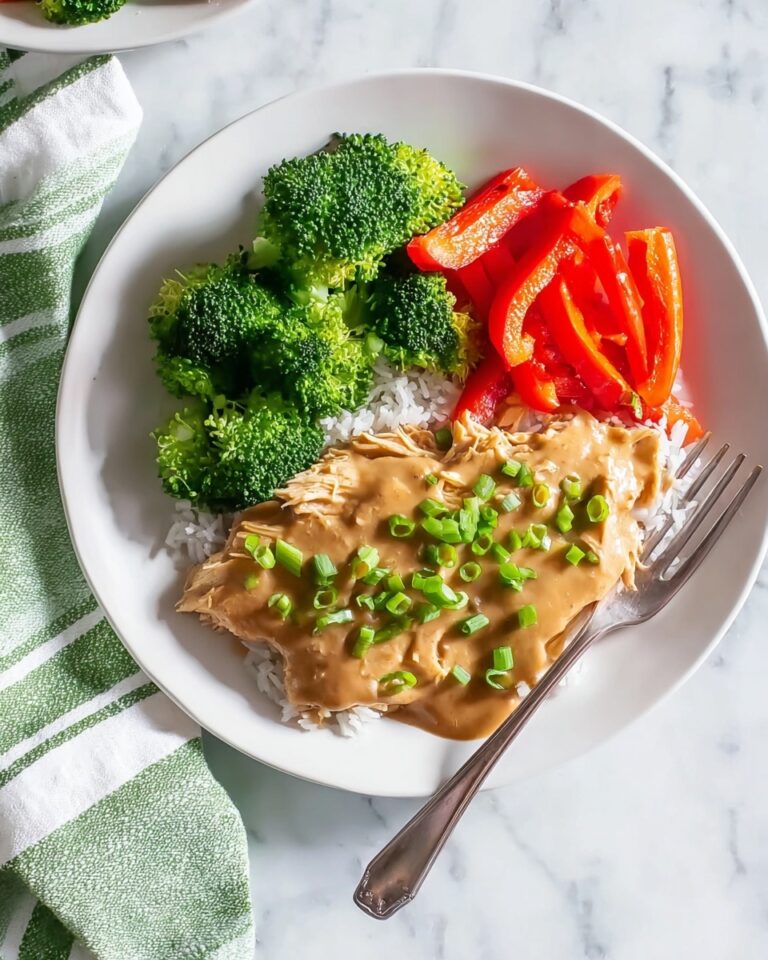 Slow Cooker Pulled Chicken with 5-Ingredient Peanut Sauce Recipe