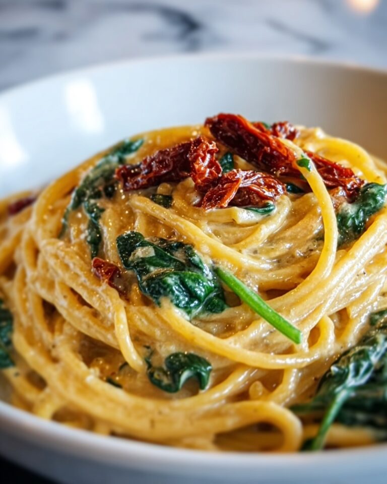 Spaghetti & Spinach with Sun-Dried Tomato Cream Sauce Recipe