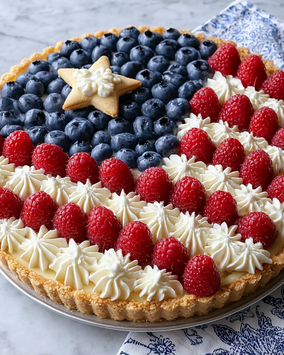 Red, White, and Blueberry Flag Pizza Recipe - Recipe Image