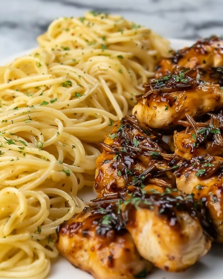 Honey Pepper Chicken with Creamy Garlic Butter Pasta Recipe