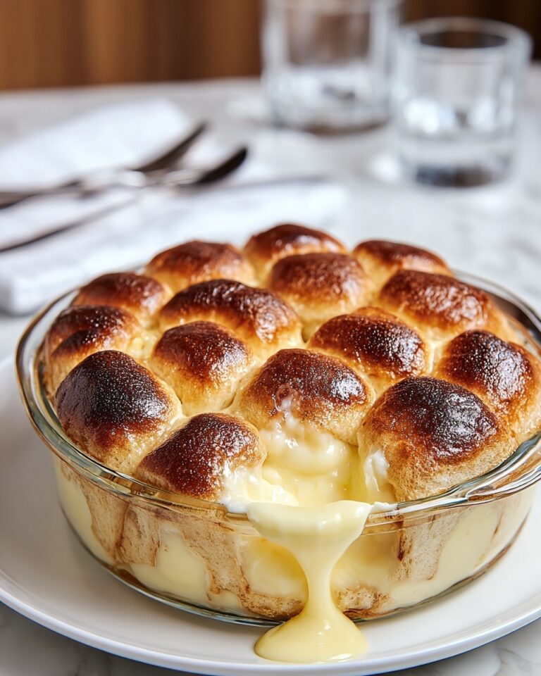Custard Bread Pudding with Vanilla Sauce Recipe